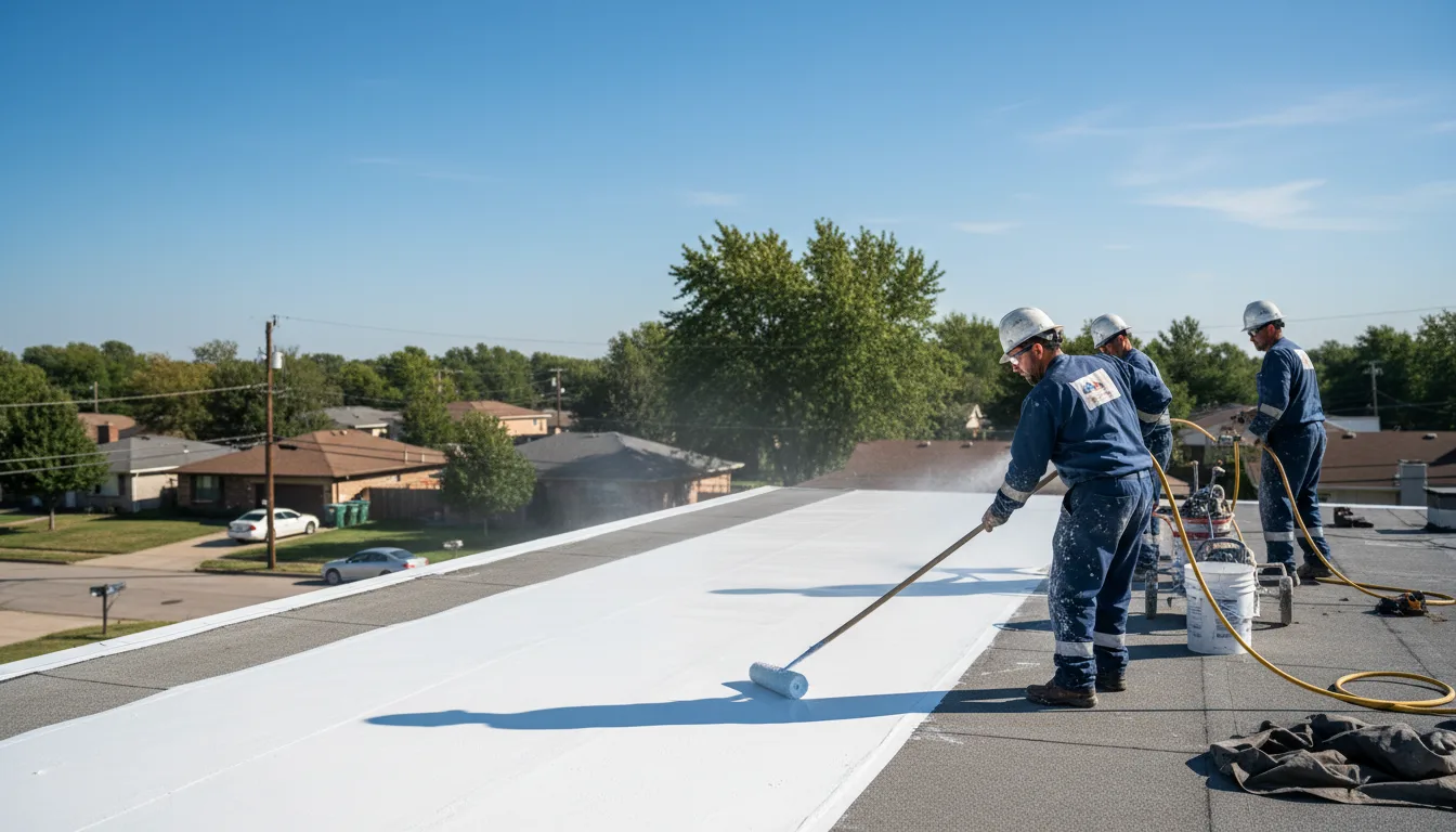 Commercial roof coating in Justice, IL near me